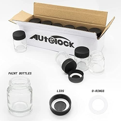 Autolock Airbrush - Botellas Vacías De Vidrio De 3/4 Onzas (